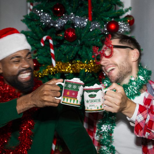Lelijke kerst trui wedstrijd prijs Mok