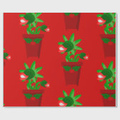 Lelijke kerst Venus Flytrap Holly Cadeaupapier (Vlak)