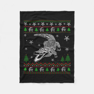 Lelijke kerst voor alligator liefhebbers leuk leli fleece deken