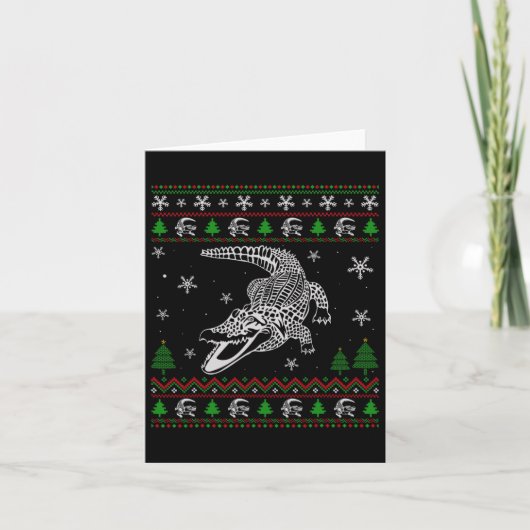 Lelijke kerst voor alligator liefhebbers leuk leli kaart (Voorkant)