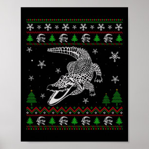 Lelijke kerst voor alligator liefhebbers leuk leli poster