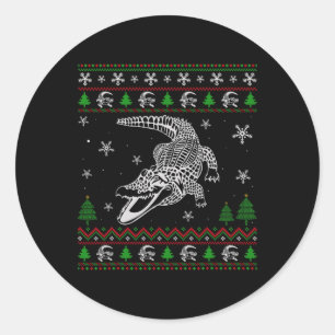 Lelijke kerst voor alligator liefhebbers leuk leli ronde sticker