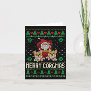 Lelijke Kerst Vrolijk Kerstfeest Corgi Hond Kerst Kaart