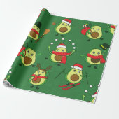 Lelijke Kerstavocado Santa Winter Cadeaupapier (Uitgerold)