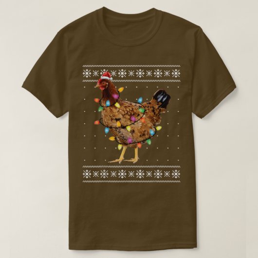 Lelijke kerstavond Funny Chicken Kerstmis T-shirt (Design voorkant)