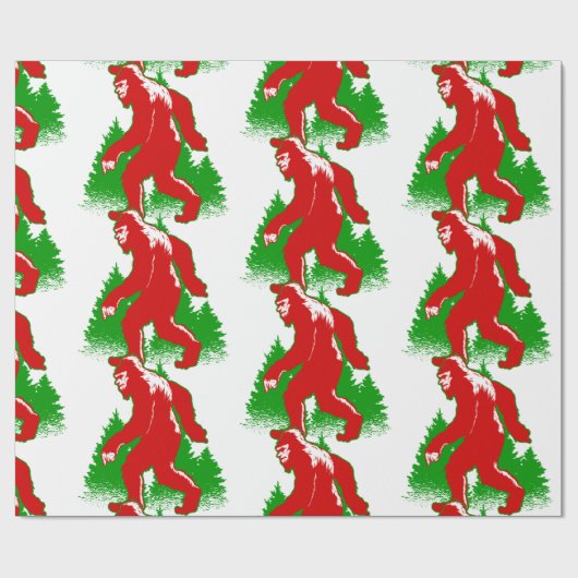 lelijke kerstbeker yeti cadeaupapier (Vlak)