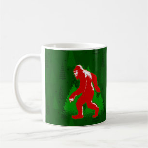 lelijke kerstbomen met grote voet yeti ' s koffiemok