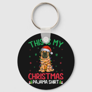 Lelijke kerstboom Kerstman Engels Mastiff Dog Kers Sleutelhanger