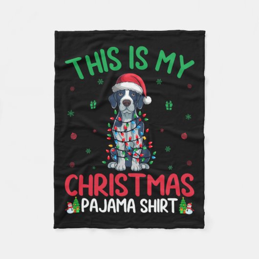 Lelijke kerstboom Kerstman Engels Pointer Dog Kers Fleece Deken (Voorkant)