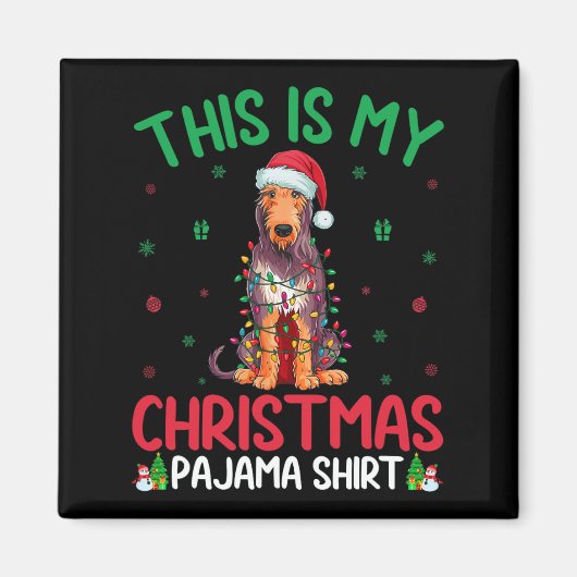 Lelijke kerstboom Kerstman Ierse Wolfshond Hond Ke Magneet (Voorkant)