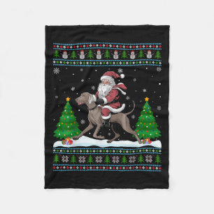 Lelijke Kerstboom Kerstman Ridit Weimaraner Hond K Fleece Deken