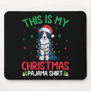 Lelijke kerstboom licht Santa Border Collie Dog Ch Muismat