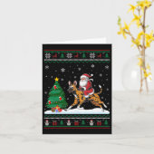 Lelijke kerstboom licht Santa Riding Afrikaanse Wi Kaart (Gele Bloem)