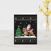 Lelijke kerstboom licht Santa Riding Brussels G Kaart (Gele Bloem)