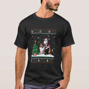 Lelijke kerstboom licht Santa Riding Rough Coll T-shirt