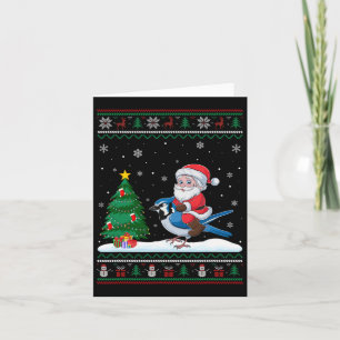 Lelijke Kerstboom Lichten Kerstman Rijden Blauw Kaart