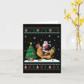 Lelijke Kerstboom Lights Kerstmis Santa Riding Chi Kaart (Gele Bloem)