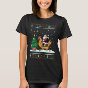 Lelijke Kerstboom Lights Kerstmis Santa Riding Chi T-shirt