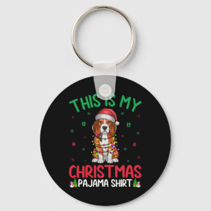 Lelijke Kerstboom Lights Santa Beagle Dog Christma Sleutelhanger