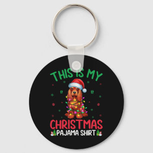 Lelijke Kerstboom Lights Santa Er Spaniel Hond Ker Sleutelhanger