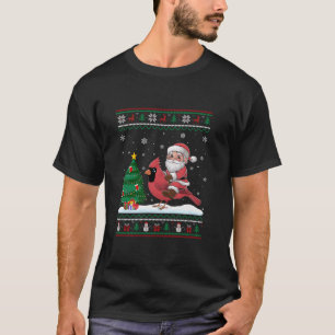 Lelijke Kerstboom Lights Xmas Santa Riding Cardi T-shirt