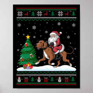 Lelijke Kerstboom Lights Xmas Santa Riding Coon Poster
