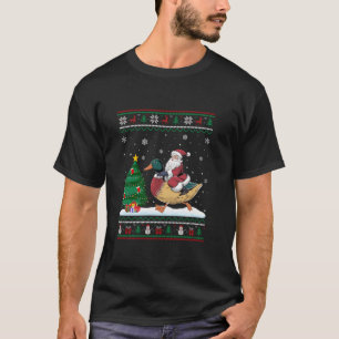 Lelijke Kerstboom Lights Xmas Santa Riding Duck T-shirt