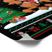 Lelijke Kerstboom Lights Xmas Santa Riding Poedel Poster (Hoek)