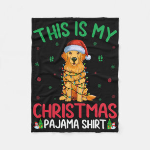 Lelijke kerstboom Santa Golden Retriever Dog Kerst Fleece Deken