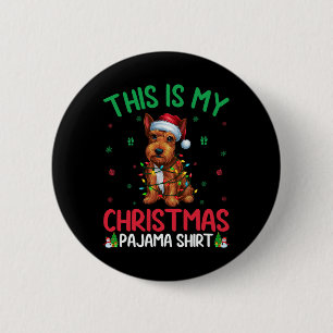 Lelijke kerstboom Santa Schotse Terriër Hond Kerst Ronde Button 5,7 Cm