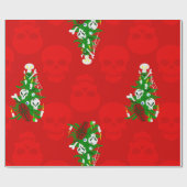 lelijke kerstboom schedel kist cadeaupapier (Vlak)