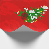 lelijke kerstboom schedel kist cadeaupapier (Hoek)
