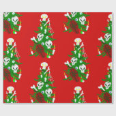 lelijke kerstboom schedel kist cadeaupapier (Vlak)