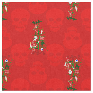Lelijke kerstboom schedel spookachtig stof