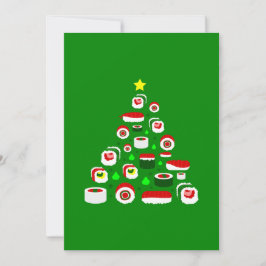 lelijke kerstboom sushi feestdagenkaart