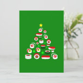 lelijke kerstboom sushi feestdagenkaart (Staand voorkant)