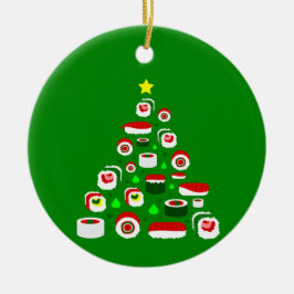 lelijke kerstboom sushi keramisch ornament