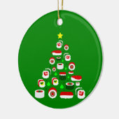 lelijke kerstboom sushi keramisch ornament (Links)
