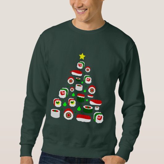 lelijke kerstboom sushi trui (Voorkant)