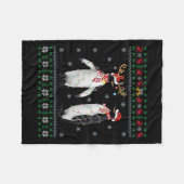 Lelijke kerstboom verlicht kerstmuts pinguïn vogel fleece deken (Voorkant (Horizontaal))