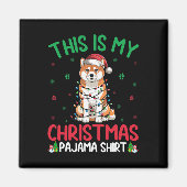 Lelijke kerstboom verlicht Santa Akita Inu Dog Ker Magneet (Voorkant)