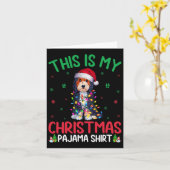 Lelijke kerstboom verlicht Santa Bernedoodle Dog C Kaart (Gele Bloem)