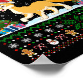 Lelijke kerstboom Verlicht Santa Hat Fennec Fox Ke Poster (Hoek)