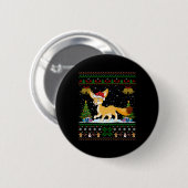 Lelijke kerstboom Verlicht Santa Hat Fennec Fox Ke Ronde Button 5,7 Cm (Voorkant /achterkant)