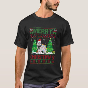 Lelijke kerstboom Verlichting Rough Collie Dog Lel T-shirt