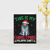 Lelijke kerstboom verlichting Santa Bearded Collie Kaart (Gele Bloem)