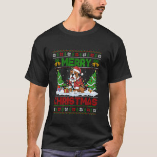 Lelijke kerstboom Verlichting Santa Boxer Hond Ker T-shirt