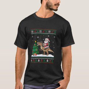Lelijke kerstboomlichten Kerstman rijden Spino T-shirt