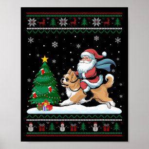 Lelijke kerstboomverlichting Kerstman rijden Lhasa Poster