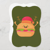 Lelijke Kerstburger Santa Cheeseburger Kaart (Voorkant / Achterkant)